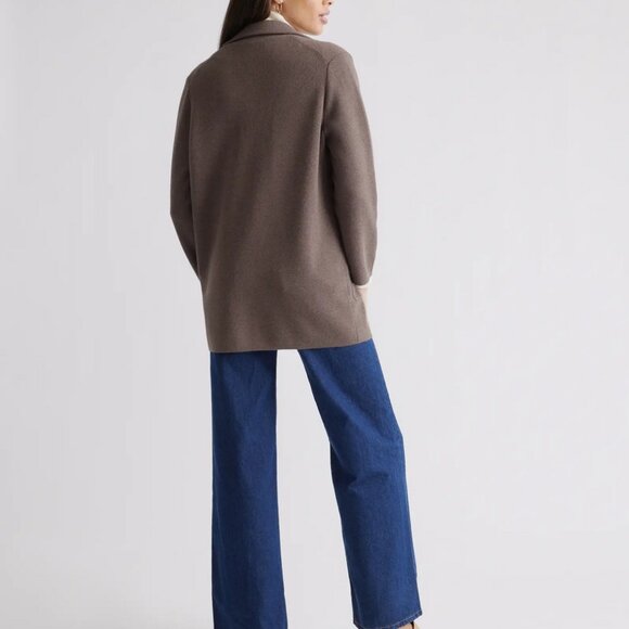 Quince 100% Organic Cotton Knit Blazer - Size S - Heather Brown - Picture 7 of 11